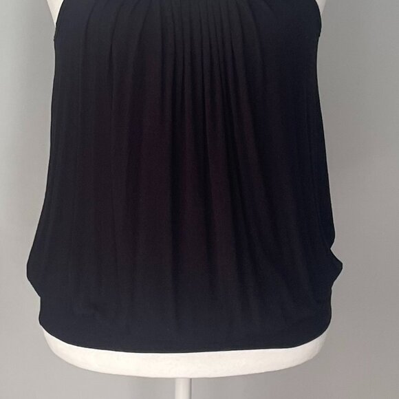 Pronto USA Women's Size M Black Pullover Blouson Top Shoulder Straps Soft Jersey - Picture 4 of 6